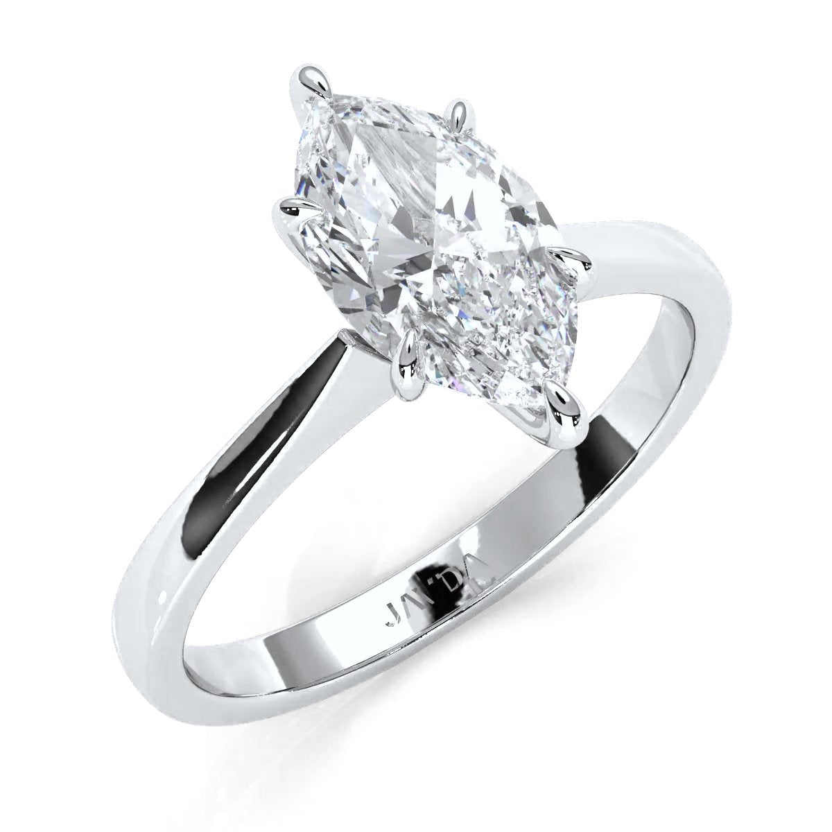 3g Lab Grown Diamond Tapper Solitaire IGI Certified Engagement Ring Setting 2mm 1.00 Ctw.